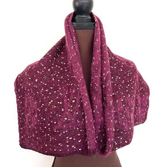 Louis Vuitton Wool Wrap Medallion Logomania Burgundy Purple Reversible S… - Picture 3 of 10